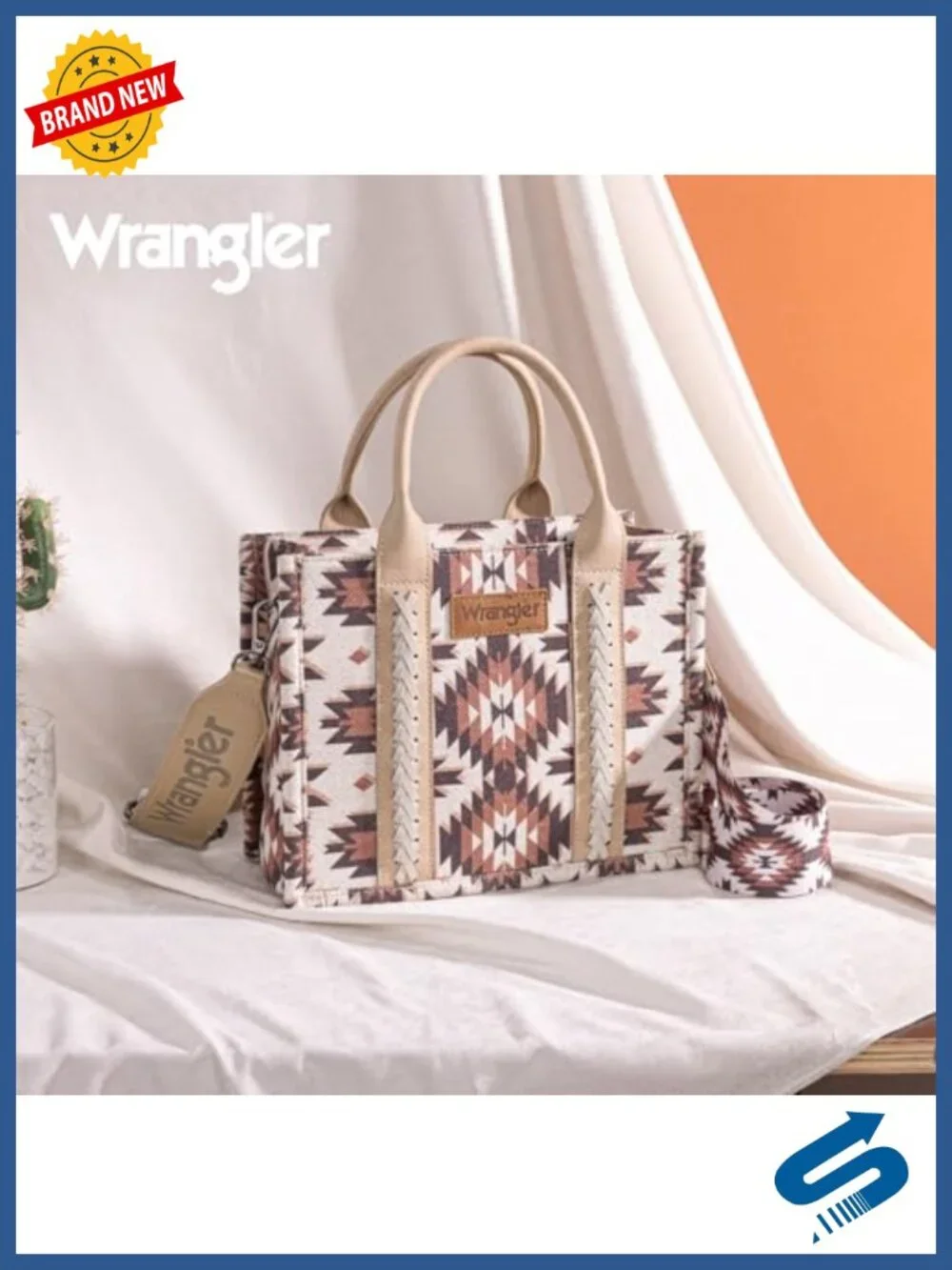 Canvas Cotton Vegan Leather Tote Bag with Top Handle Shoulder Strap
